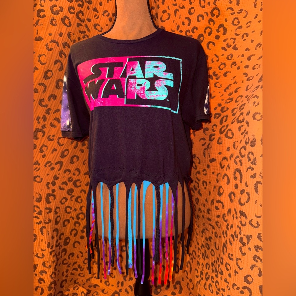 ReWorked Star Wars Cropped Fringe Short Sleeve Tee